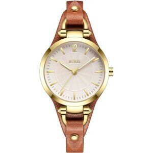 Women Simple Leather Strap Watch Luxury Quartz Watches Small Thin Ladies Watch